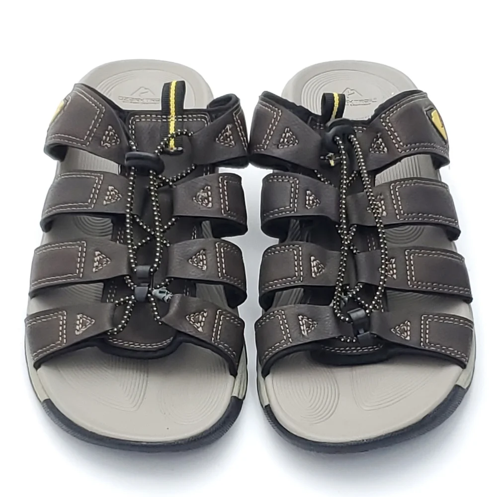 NEW Ozark Mens Trail Fisherman Slide Slip On Sandals Gray/Brown Summer Size 11